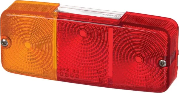 Cobo - 02448200 - Light Lens, Transparent/Red/Amber, Rectangular Rear/Left Cobo