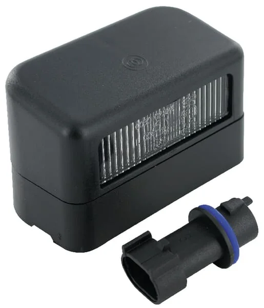 Cobo - 02924000 - Rectangular Number Plate Light, Black, Bolt On 80x49mm Amp Plug, Cobo – Rear