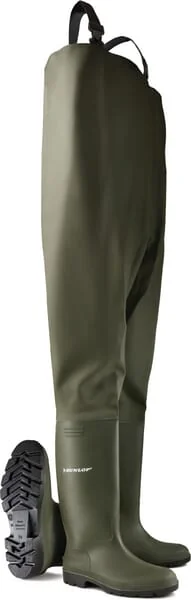 Dunlop - 388VP44 - Extra High Boots UK: 10, Green, PVC Dunlop
