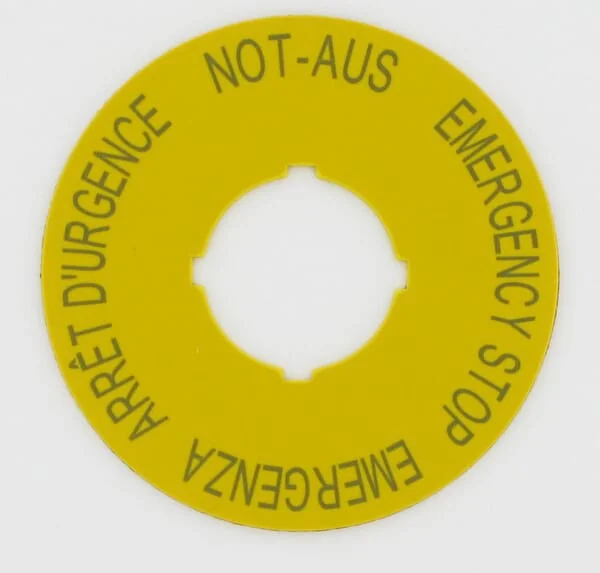 Eaton - M22XBK1 - Emergency Stop Label 4 Languages