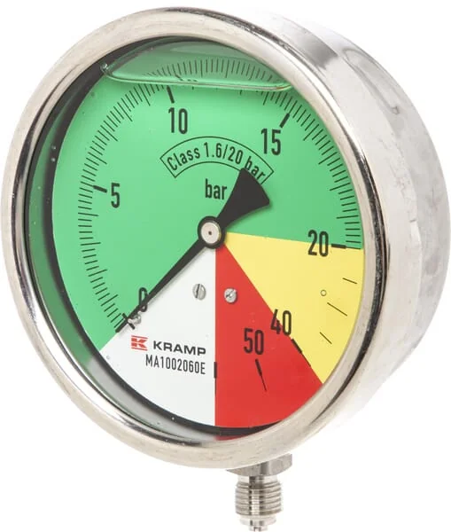 ET - MA1002060E - Pressure Gauge Diameter 100mm 0-20-40-60 1/4" BSP Bottom Connection