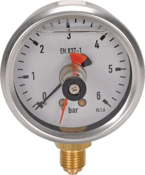 ET - MA6306MEMPOINT - Pressure Gauge Diameter 63mm 0-6 Bar Stainless Steel Housing Drag Pointer