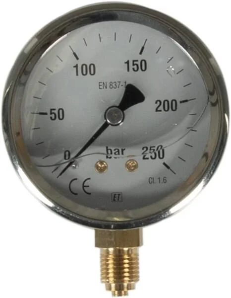 ET - MA63250L04SSGF - Pressure Gauge Diameter 63 0-250bar 1/4" Bottom