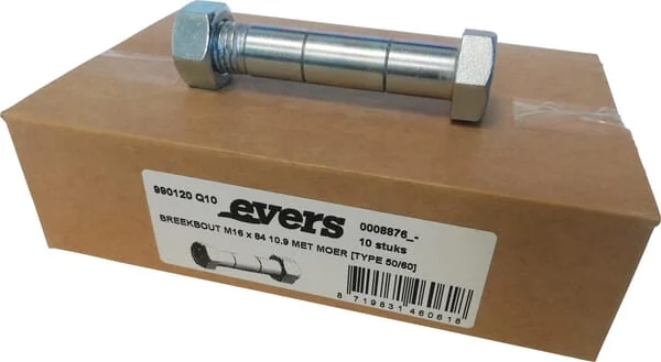 Evers - 990120Q10 - Shear Bolt With Nut (10 Pcs) M16x84 10.9 Type 50/60