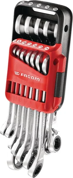 Facom - 467BJP12PB - Ratched Ring Spanners Set 12 Pieces
