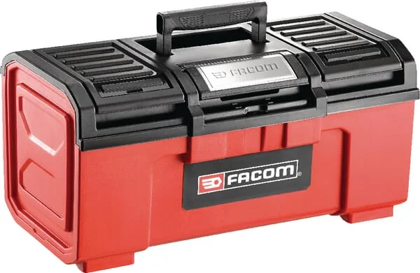 Facom - BPC19NPB - Toolbox 271x481x237mm, 25l Capacity, Black/Red Polypropylene:Metal, Facom
