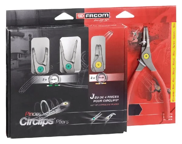 Facom - PCJ4PB - Pliers Set For Circlips 4 Pieces
