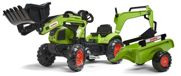 Falk - F2040N - Claas Backhoe With Front Loader And Trailer