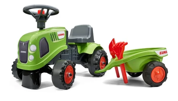 Falk - F212C - Baby Claas Ride-On Tractor With Trailer, Rake & Shovel