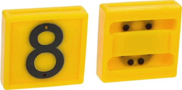 Farma - 306008FA - Ear Tag No. 8, Yellow 45x45mm