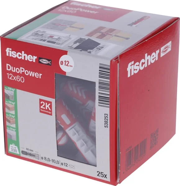 Fischer - 538253 - Plug Duopower 12x60 Box 25pcs