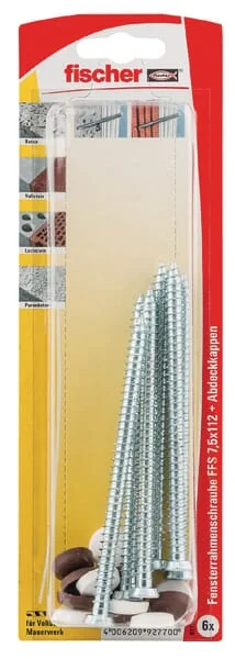 Fischer - FFS75112K - Window Frame Screw + Cap 6
