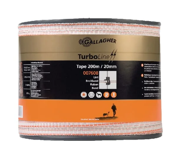 Gallagher - 007608GAL - Turboline Fence Tape 20mm 200m