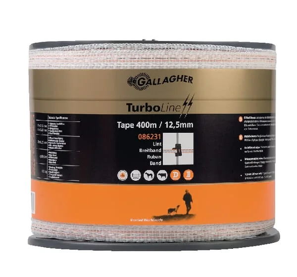 Gallagher - 086231GAL - Turboline Fence Tape, 12.5mm 400 m