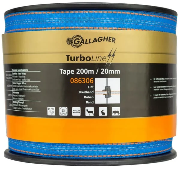 Gallagher - 086306GAL - Turboline Tape 20mm Blue 200m