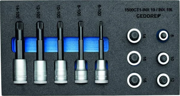Gedore - 1500CT1INX19LKGED - Screwdriver Bit Socket Set 1/2" in 1/3 CT Module