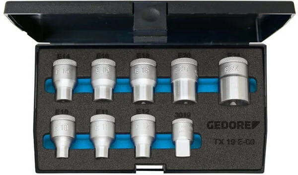 Gedore - DPTX19E09 - Socket Wrench 1/2" 9p.