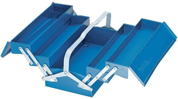 Gedore - HG1265L - Toolbox 420x225x210mm, Blue Metal, 5 Compartments, Gedore