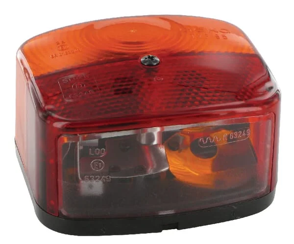 Geka - BBSK95R - Rear Light RH Square, 12V, Amber/Red, Bolt On, Flat Plug, Geka