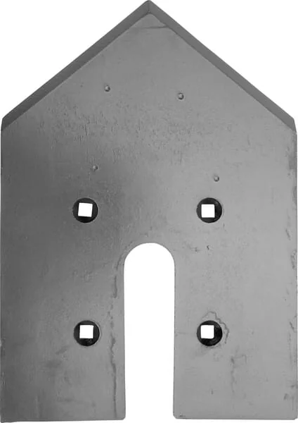 Gopart - 3374351GP - Cultivator Point 350x240x12mm, Hardened, Flat, 4 Hole, Suitable For Lemken