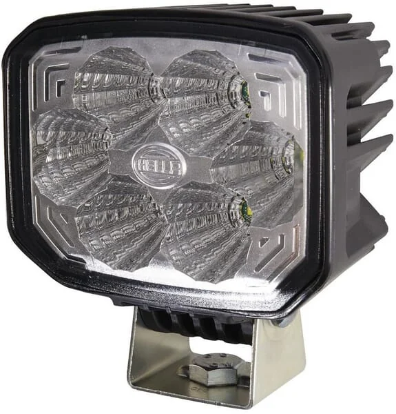 Hella - 1GA996188511 - Work Light LED, 12W, 1000LM, Rectangular, 12/24V, Transparent, Clamp, 6 LEDs
