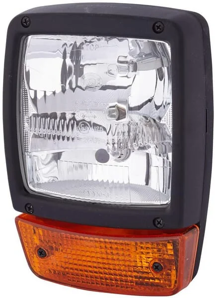 HELLA - 1SA996120471 - Halogen Scheinwerfer Rechteckig Quadrat 12V Transparent/Amber Schraubmontage