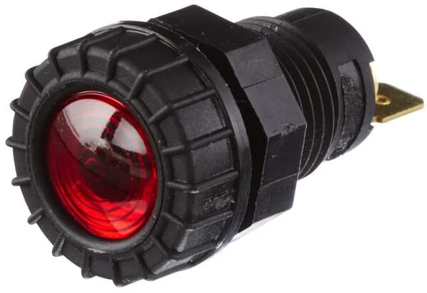 Hella - 2AA008594031 - Warning Light, Round, 12/24V, Red, Bolt On, Blade Terminal