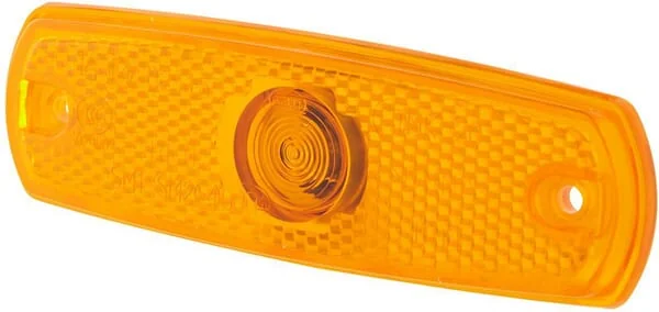 Hella - 2PS962964012 - Marker Light 3W Rectangular 24V Amber Housing: Yellow Bolt On 126x11x38mm