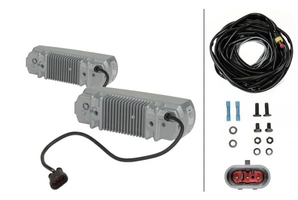 HELLA - 2PT009496801 - Tagfahrlicht LED 5/11W Rechteckig 12/24V Weiss Gehaeuse: Silber Schraubmontage