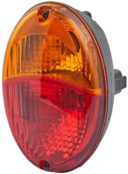Hella - 2SD343130071 - Oval Rear Light, 12V, Red/Orange, Bolted, 140.4x98.4x98.4mm, Hella