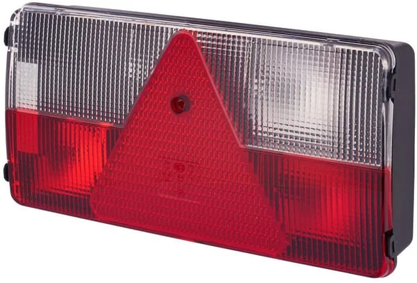 HELLA - 2VB341032141 - Rueckleuchte Rechts Rechteckig 12V Rot/Orange/Weiss Gehaeuse: Grau Schraubmontage