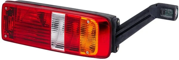 Hella - 2VP340931161 - Rear Light Rh Rectangular, 24V, Amber/Transparent/Red, Bolt On, Hella