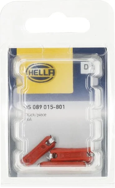 Hella - 8JS089015801 - Fuse Torpedo 16A Length 25mm Red Pack 5x Hella