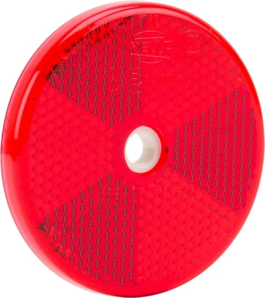 Hella - 8RA002014232 - Reflector, Diameter 60 MM, Red, With 6 MM Hole, E24 0030, Hella