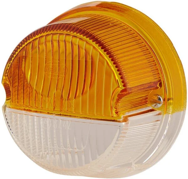 Hella - 9EL088538001 - Light Lens, Amber/Transparent, Round LH/RH Hella