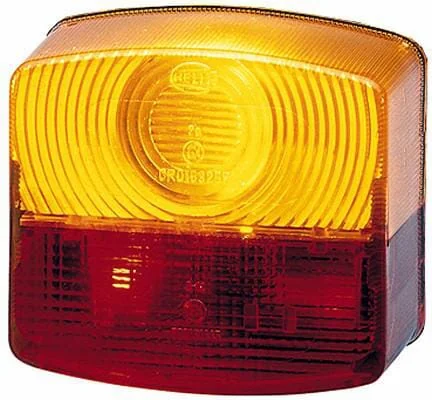 Hella - 9EL118613001 - Light Lens, Red/Transparent/Amber, Square LH/RH/Rear Hella
