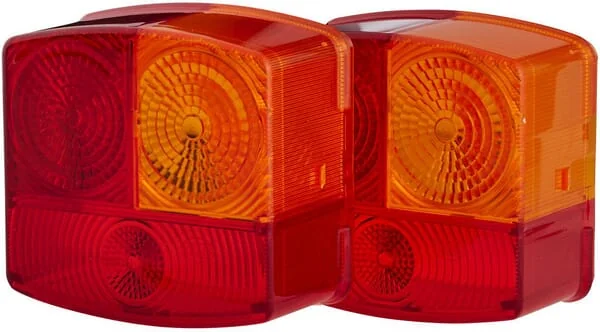 Hella - 9EL134740001 - Light Lens, Red/Transparent/Amber, Square Rear/Right Hella