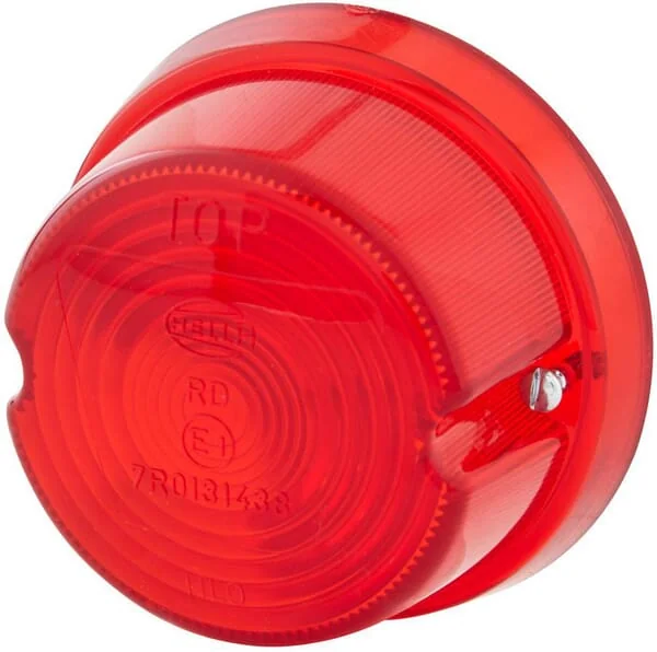 Hella - 9EL135266001 - Light Lens, Red, Round LH/RH/Rear Hella