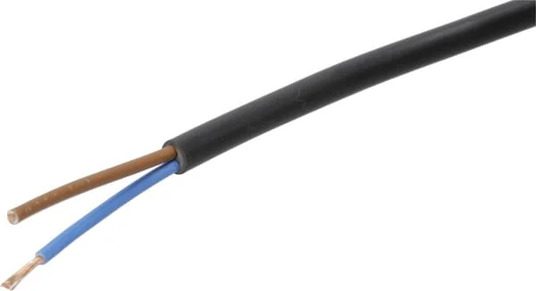 Helukabel - H05VVF2X15BK - Cable 2x1.5mm², Black, PVC, per m, Helukabel