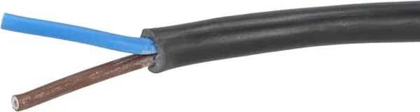 Helukabel - H05VVF2X1BK - Cable 2x1mm², Black, PVC, per m, Helukabel