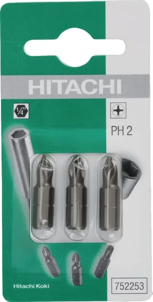 Hikoki - 752253 - Bits 1/4 Ph 2-25mm 3x