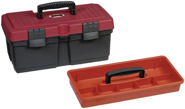 Hünersdorff - WE6630 - Tool Case 410x225x185mm, 9l Capacity, Black/Red Polypropylene, Hünersdorff