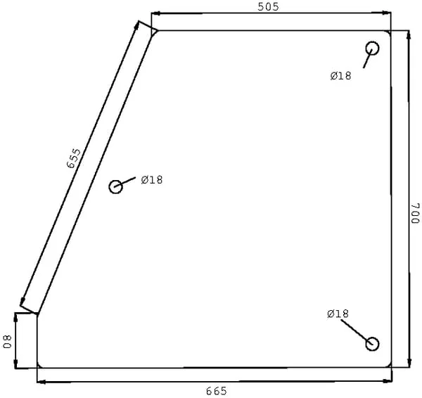 Kramp - D6004 - Upper Door Glass