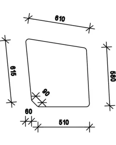 Kramp - D7716 - Door Glass Upper