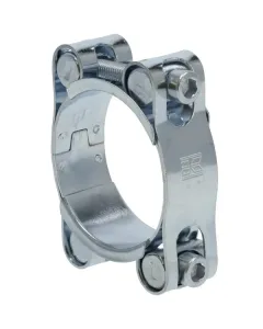 Kramp - DBHC155165 - Hose Clamp, 155-165mm Double Bolt, Double Band DIN912 Zinc Plated Kramp