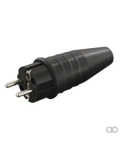 Kramp - EM341L - Rubber Schuko Plug 2P Angled