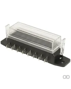 Kramp - FB10006KR - Fuse Box 8 Pin Blade Terminal, Max. 32V 15A (ATO/ATC), 16x6.3 mm