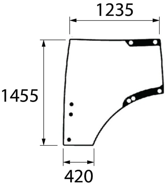 Kramp - L212967KR - Door Glass Left