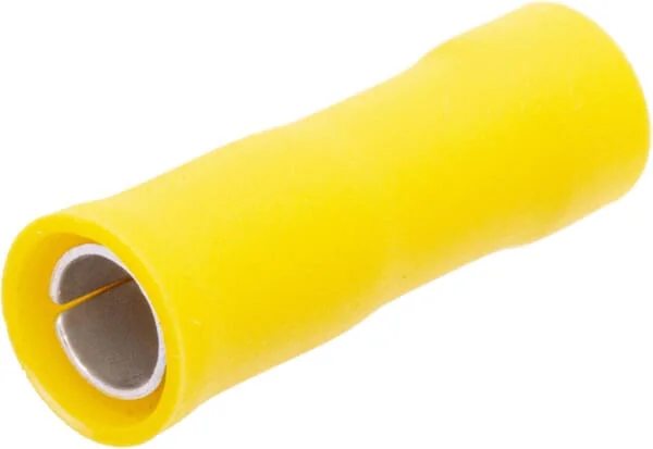 Kramp - LA9225KR - Bullet Connector Female, Yellow, 4-6mm² 5mm 50 Pcs