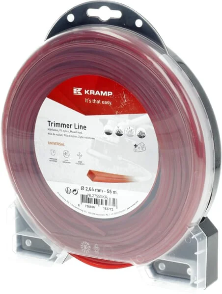 Kramp - NL2755SKR - Trimmer Line Diameter 2.65 mm 55 m, With Square Profile, Red Kramp